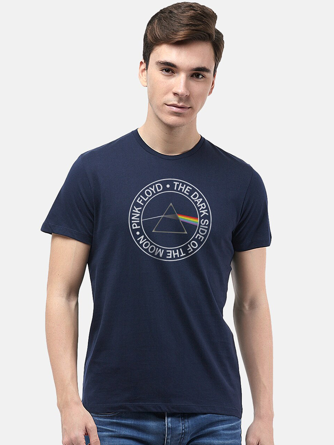 

Free Authority Pink Floyd Print Blue Tshirt for Men