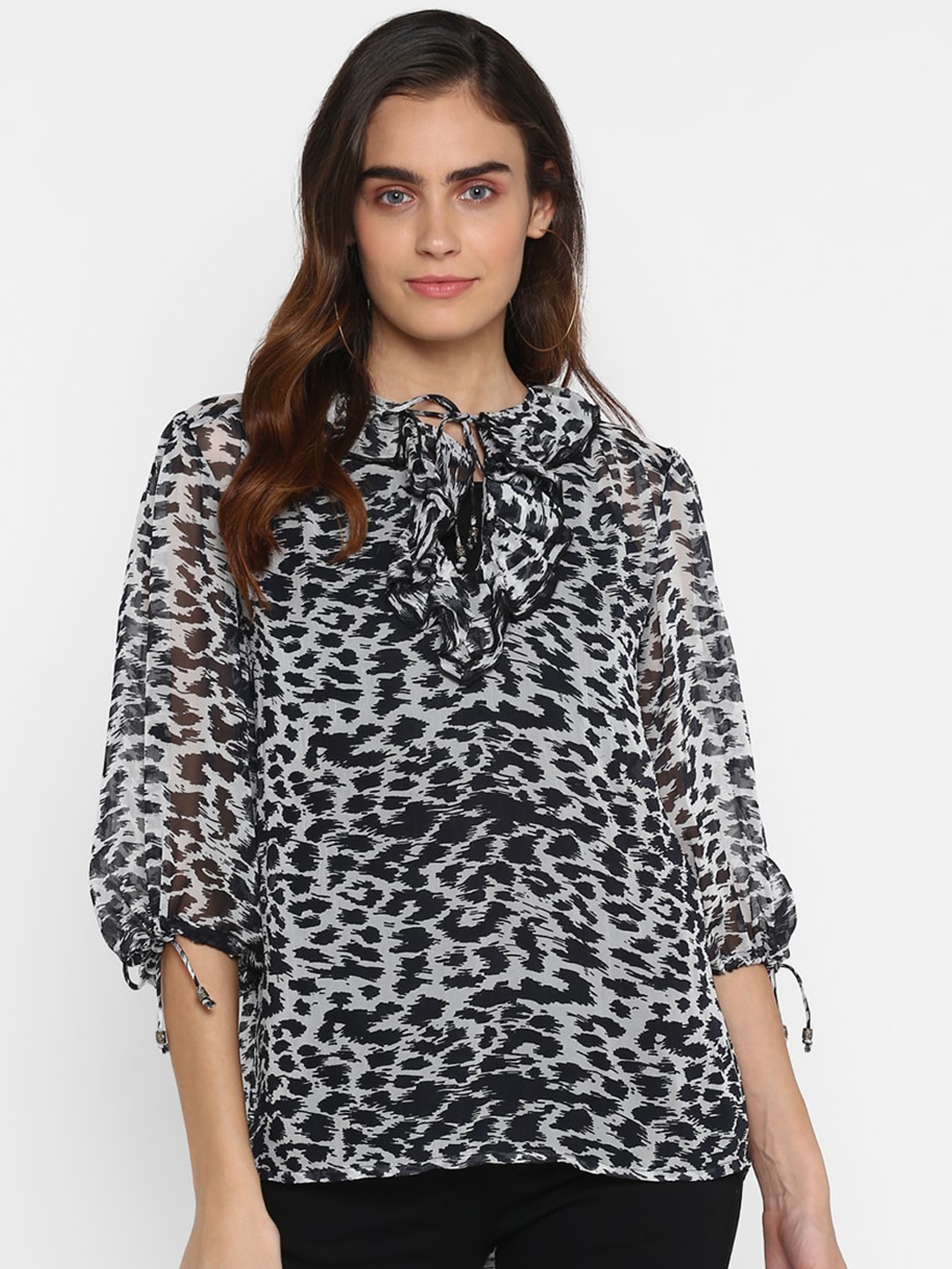 

HOUSE OF KKARMA Women Off-White Printed A-Line Top