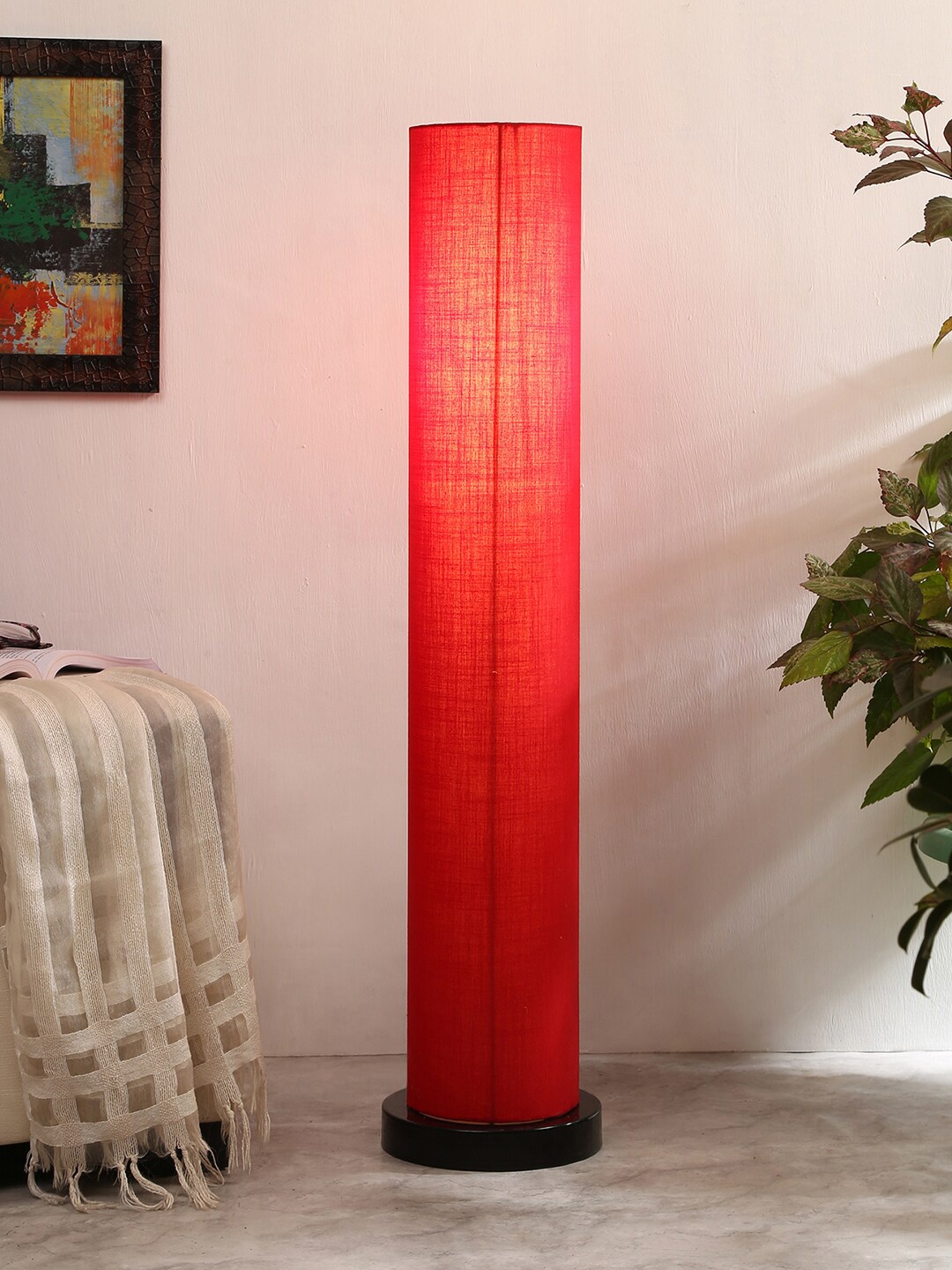 

Devansh Red Solid Cylindrical Column Lamp
