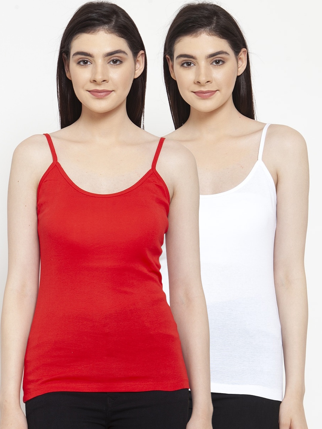

Friskers Women Pack Of 2 Solid Camisoles H-02-03-S, White