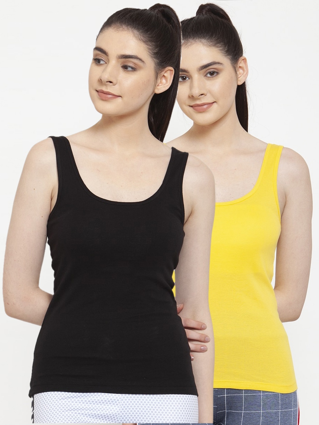 

Friskers Women Black Solid Tank Top