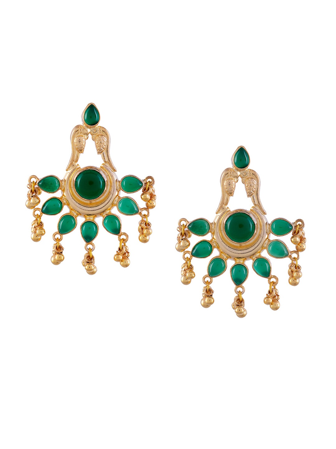 

Silvermerc Designs Gold & Green Classic Drop Earrings
