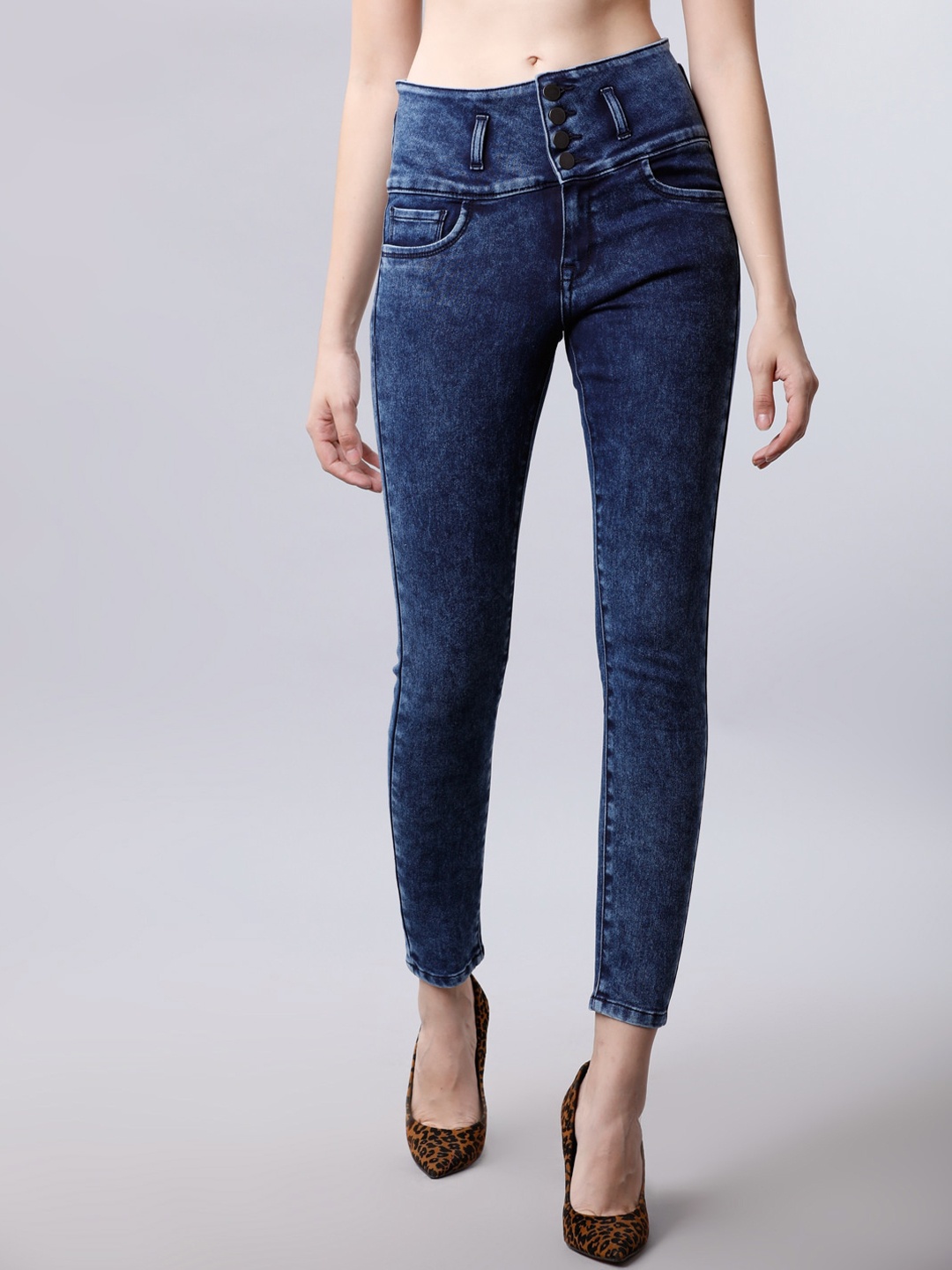 

Tokyo Talkies Women Navy Blue Skinny Fit High-Rise Clean Look Stretchable Jeans
