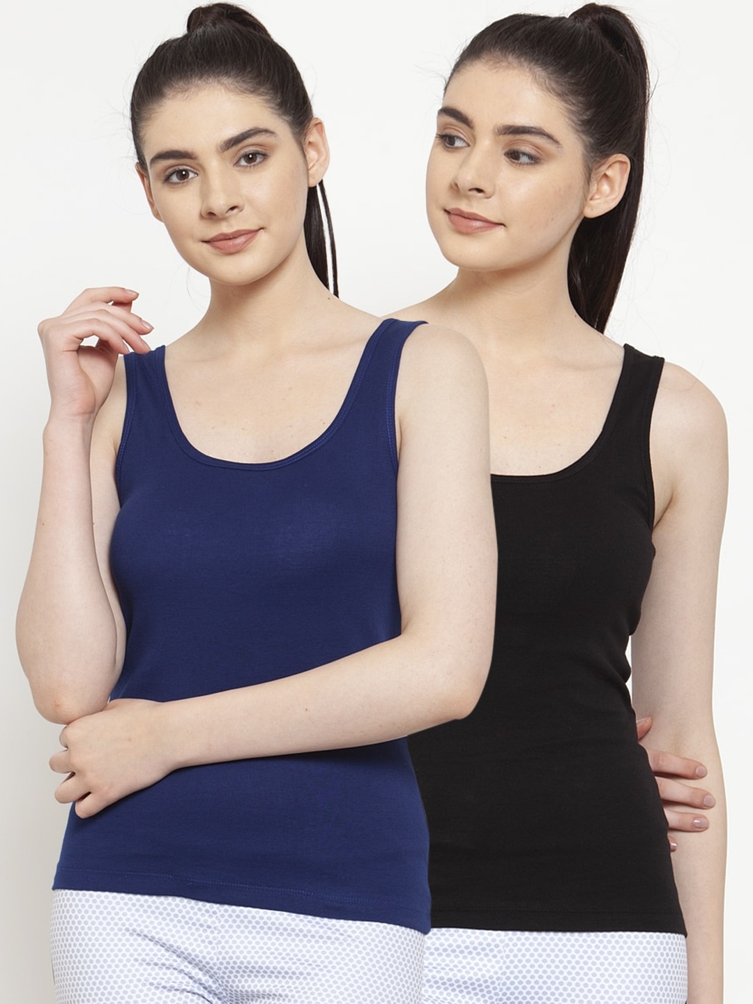 

Friskers Women Black Solid Tank Top
