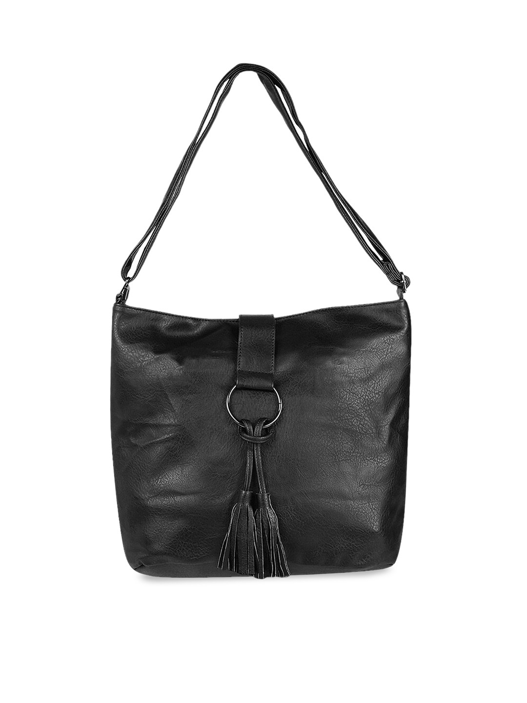 

WALKWAY by Metro Black Solid Hobo Bag