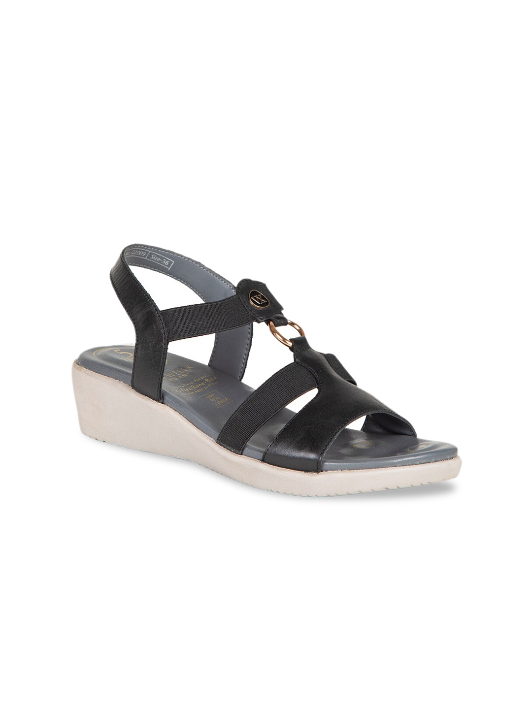 

VON WELLX GERMANY Black Wedge Sandals