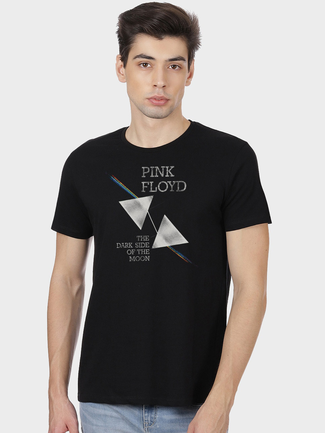 

Free Authority Pink Floyd Print Black Tshirt for Men
