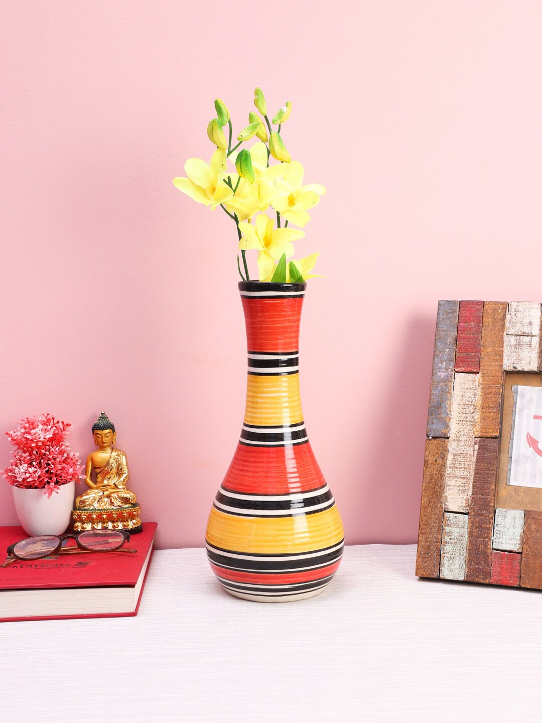 

CDI Multicoloured Ceramic Artificial Flower Vase, Multi