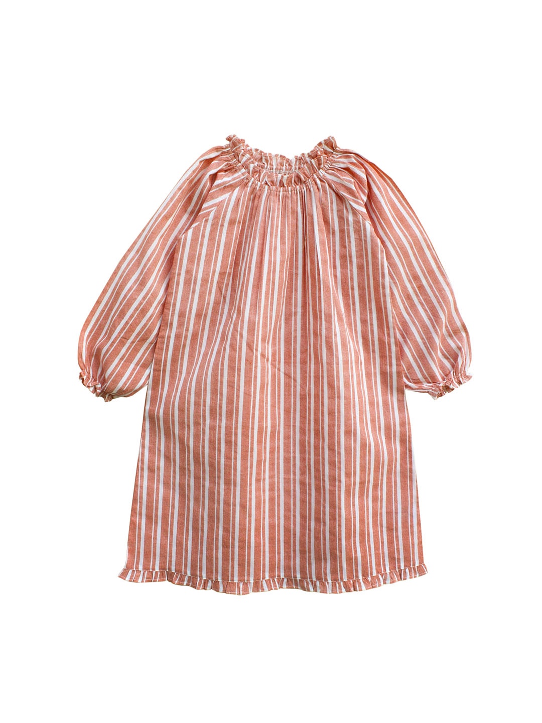 

My Little Lambs Girls Orange & White Striped Sleep Shirt