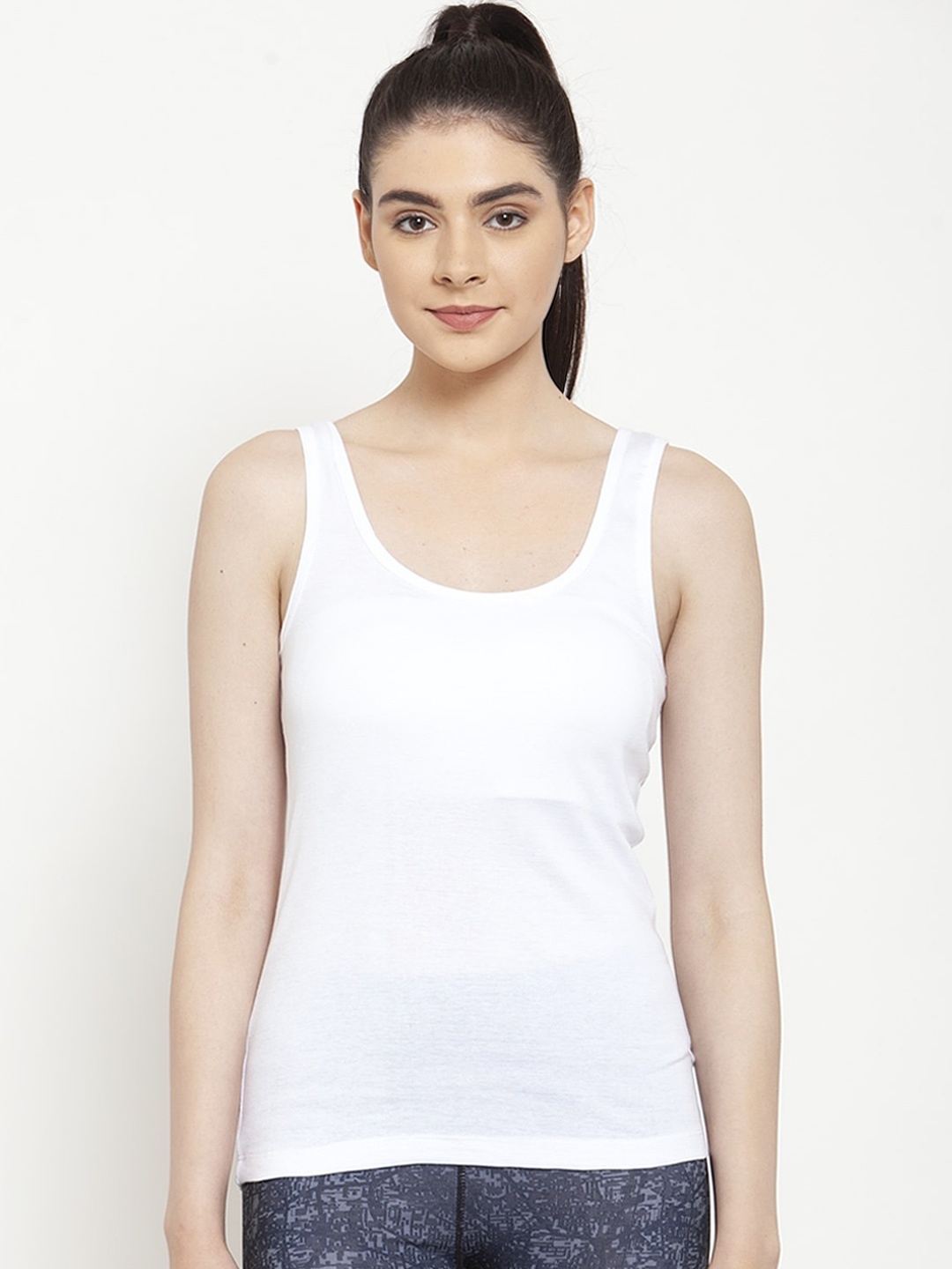 

Friskers Women Pack of 2 Solid Tank Tops, White