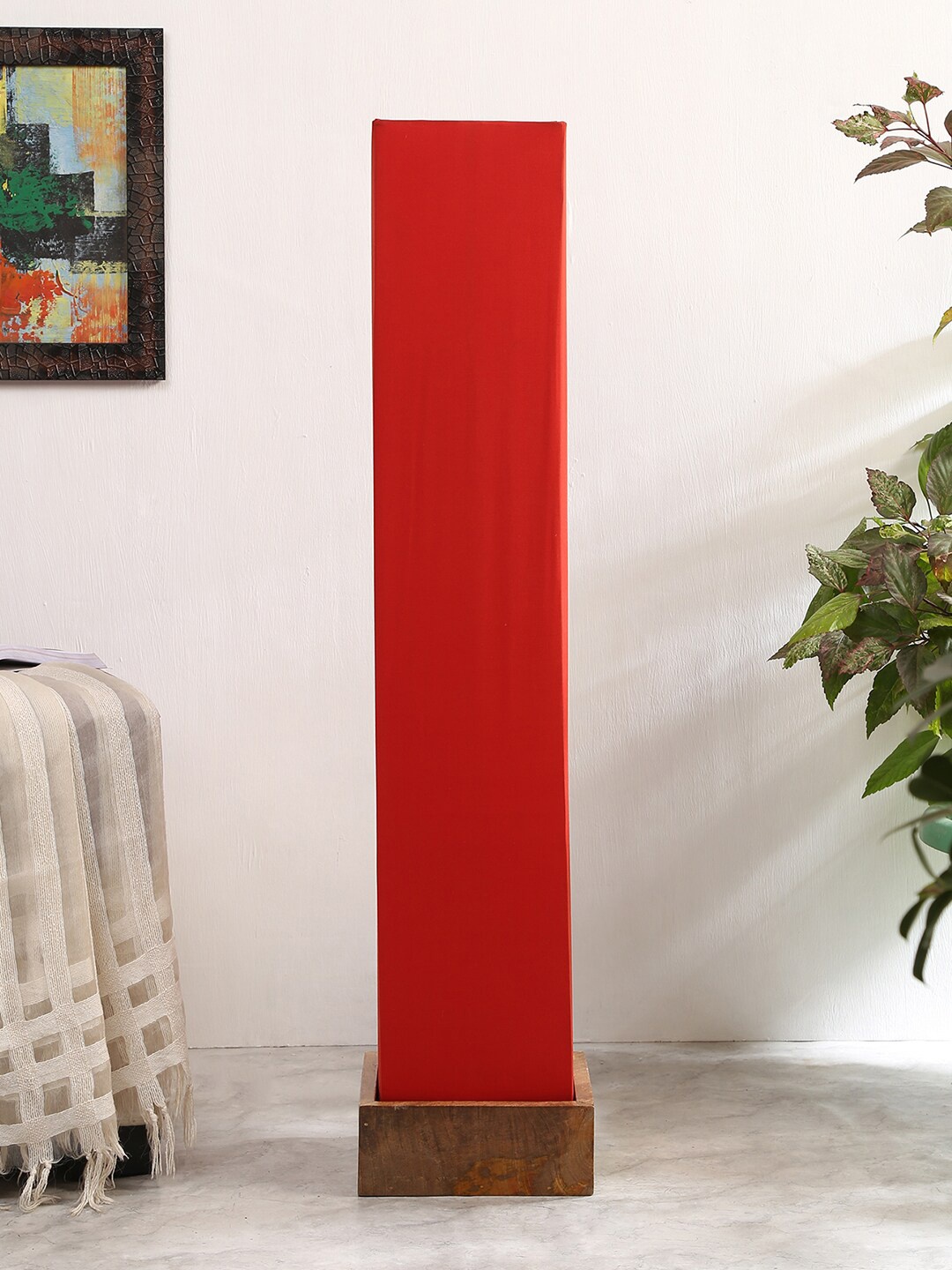 

Devansh Red Solid Traditional Square Column Lamp