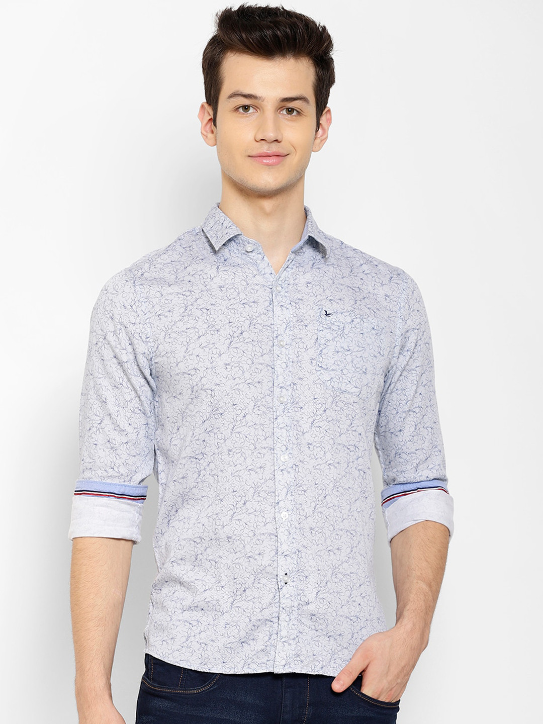 

cape canary Men Blue Regular Fit Printed Casual Shirt
