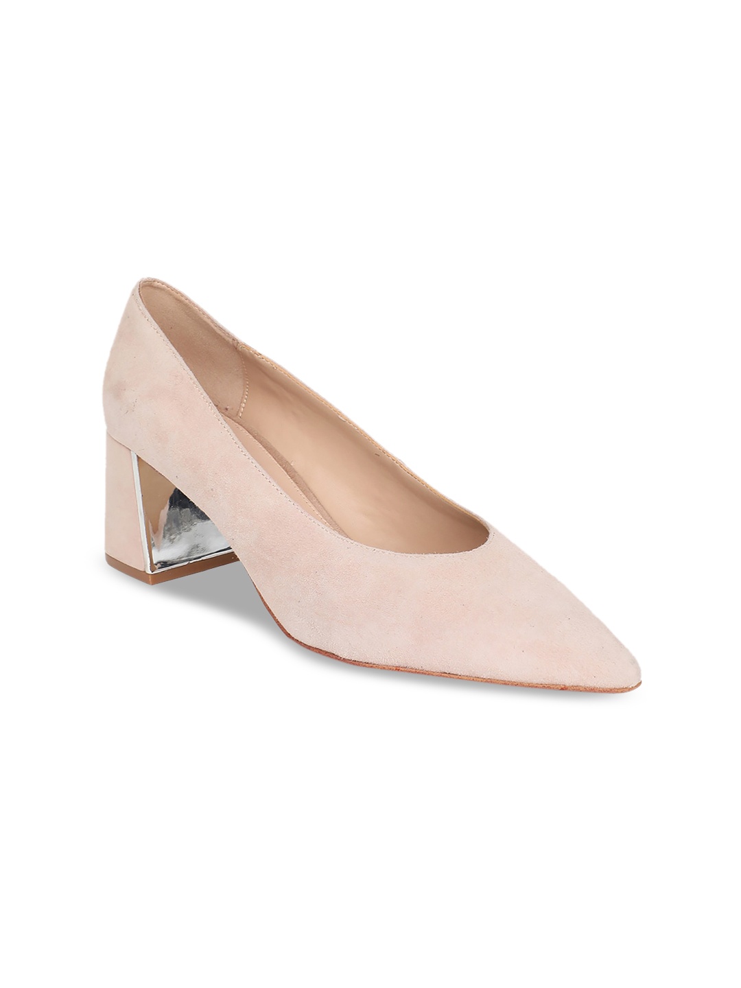 

ALDO Women Pink Solid Leather Pumps