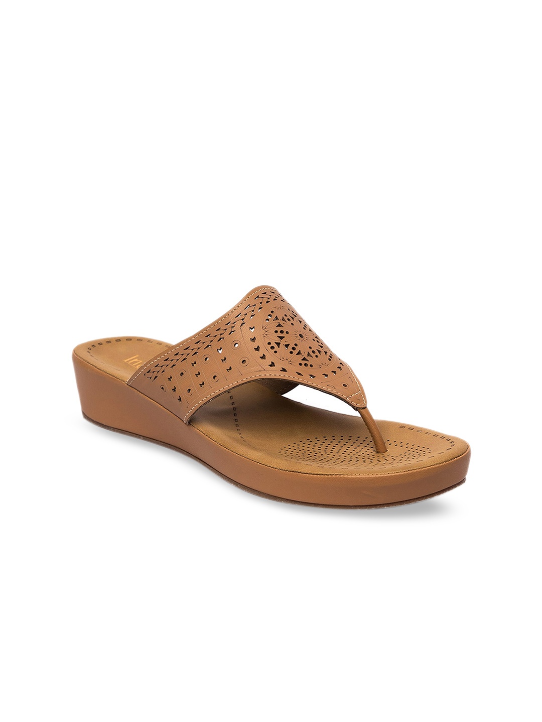 

Inc 5 Women Tan Brown Laser Cut Comfort Heel