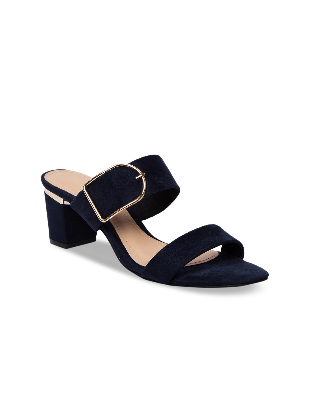 

Inc 5 Women Navy Blue Solid Suede Heels