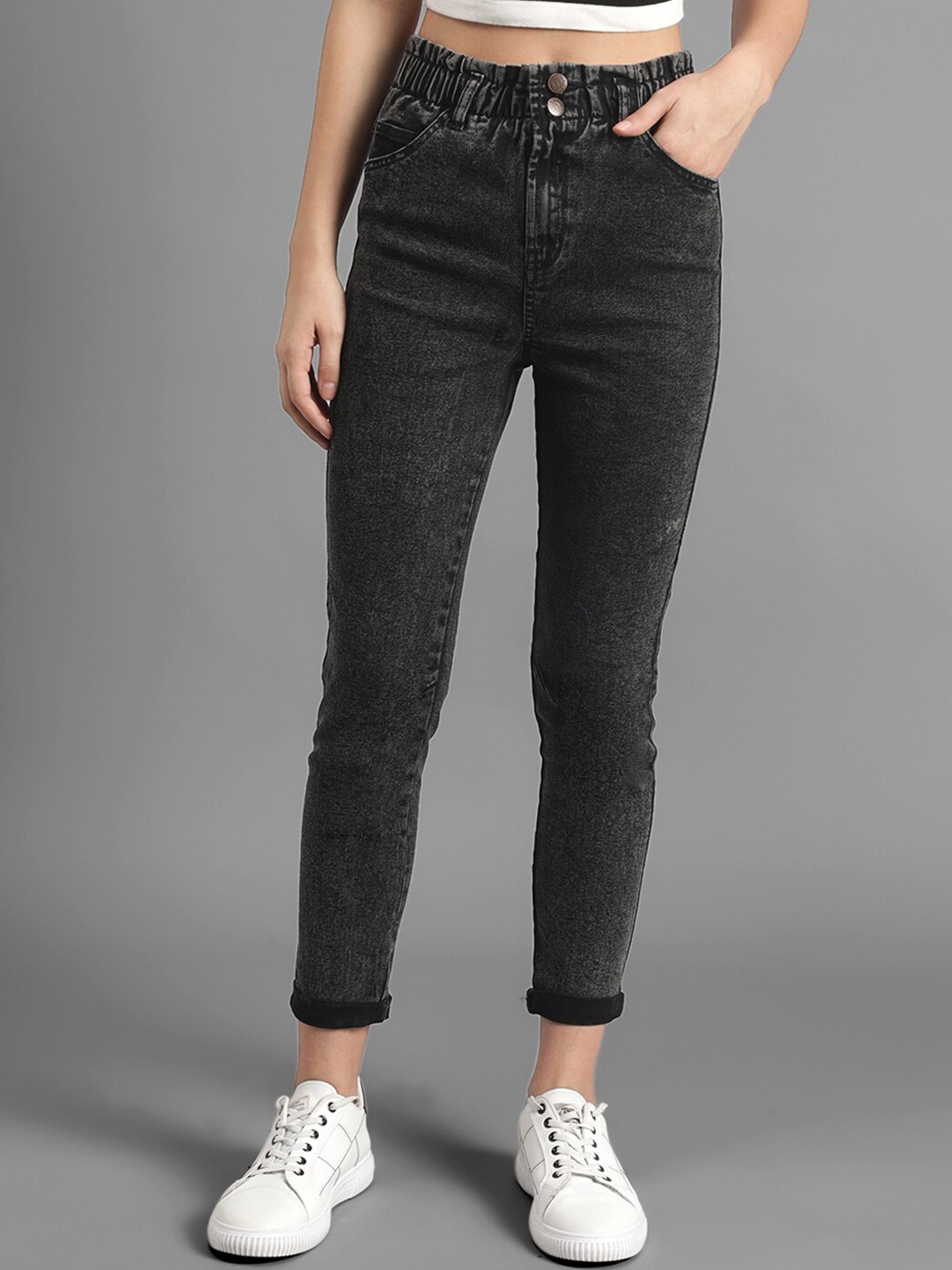 

Kotty Women Grey Slim Fit High-Rise Clean Look Jeans