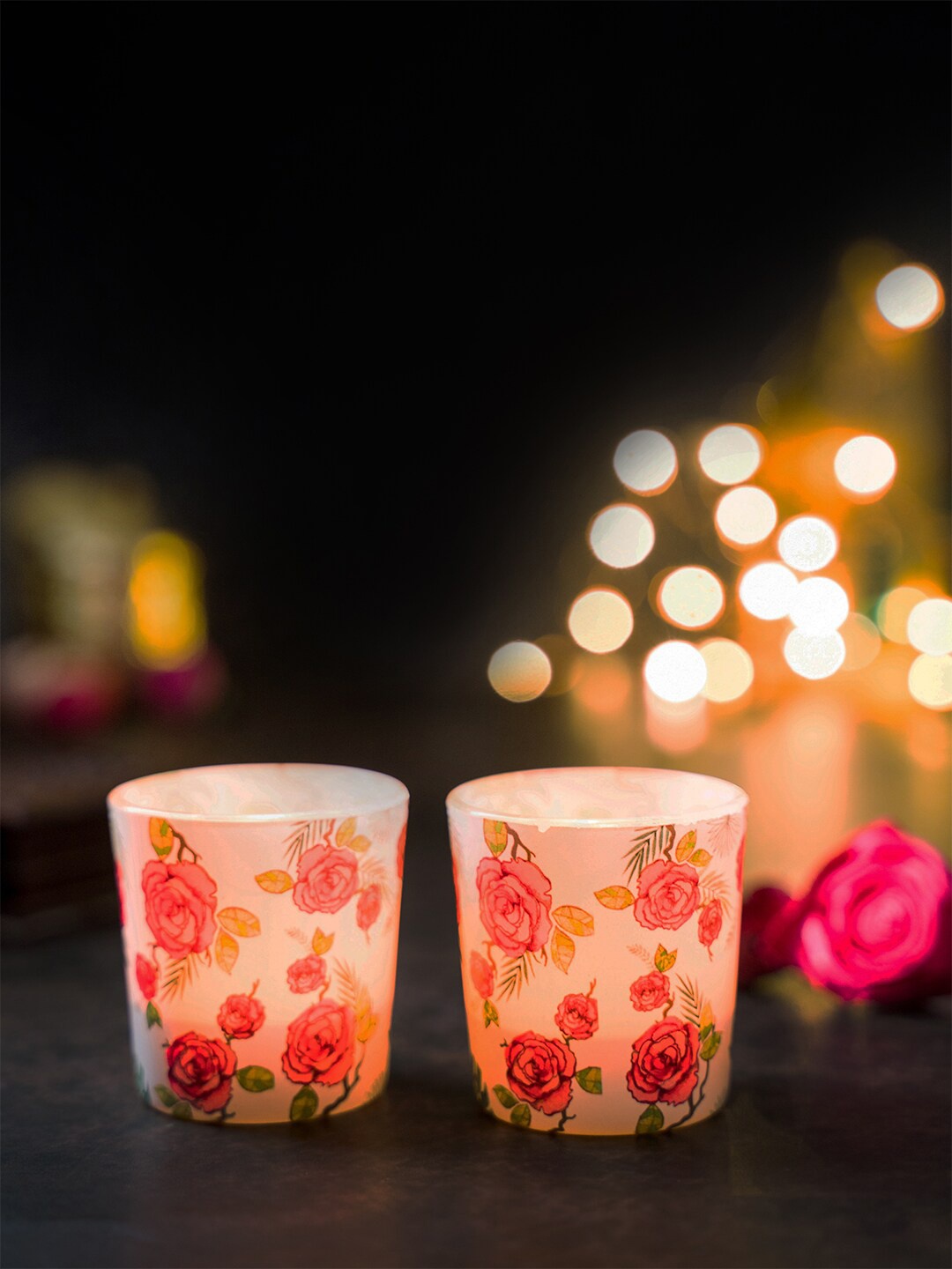 

KOLOROBIA Misty Morning Roses Votive Candle Holder, Assorted