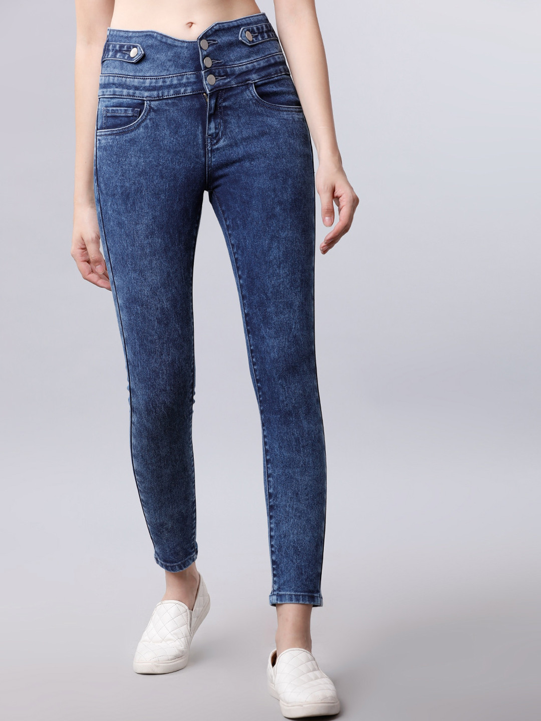 

Tokyo Talkies Women Blue Slim Fit High-Rise Clean Look Stretchable Jeans