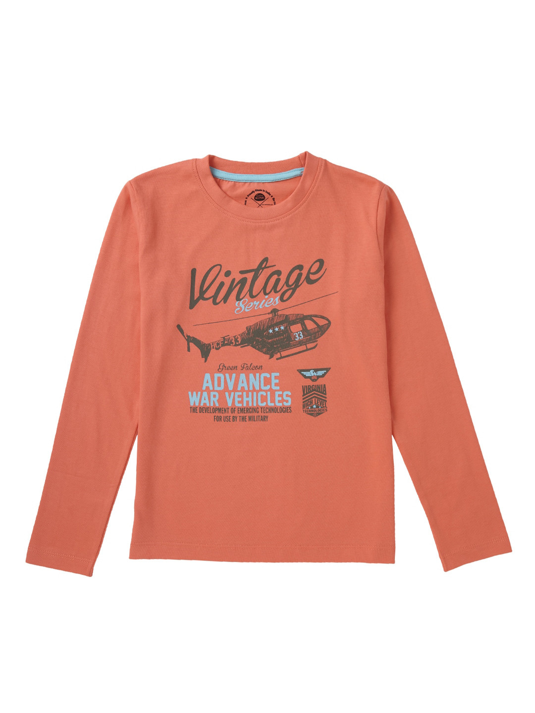 

Cub McPaws Boys Orange Printed Round Neck T-shirt
