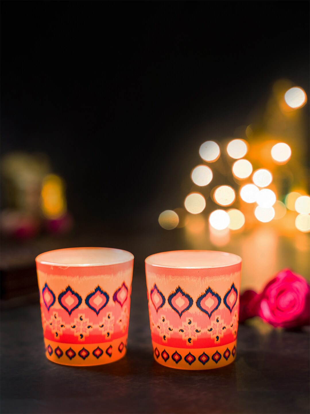 

Kolorobia Dazzling Ikat Votive Candle Holder, Assorted