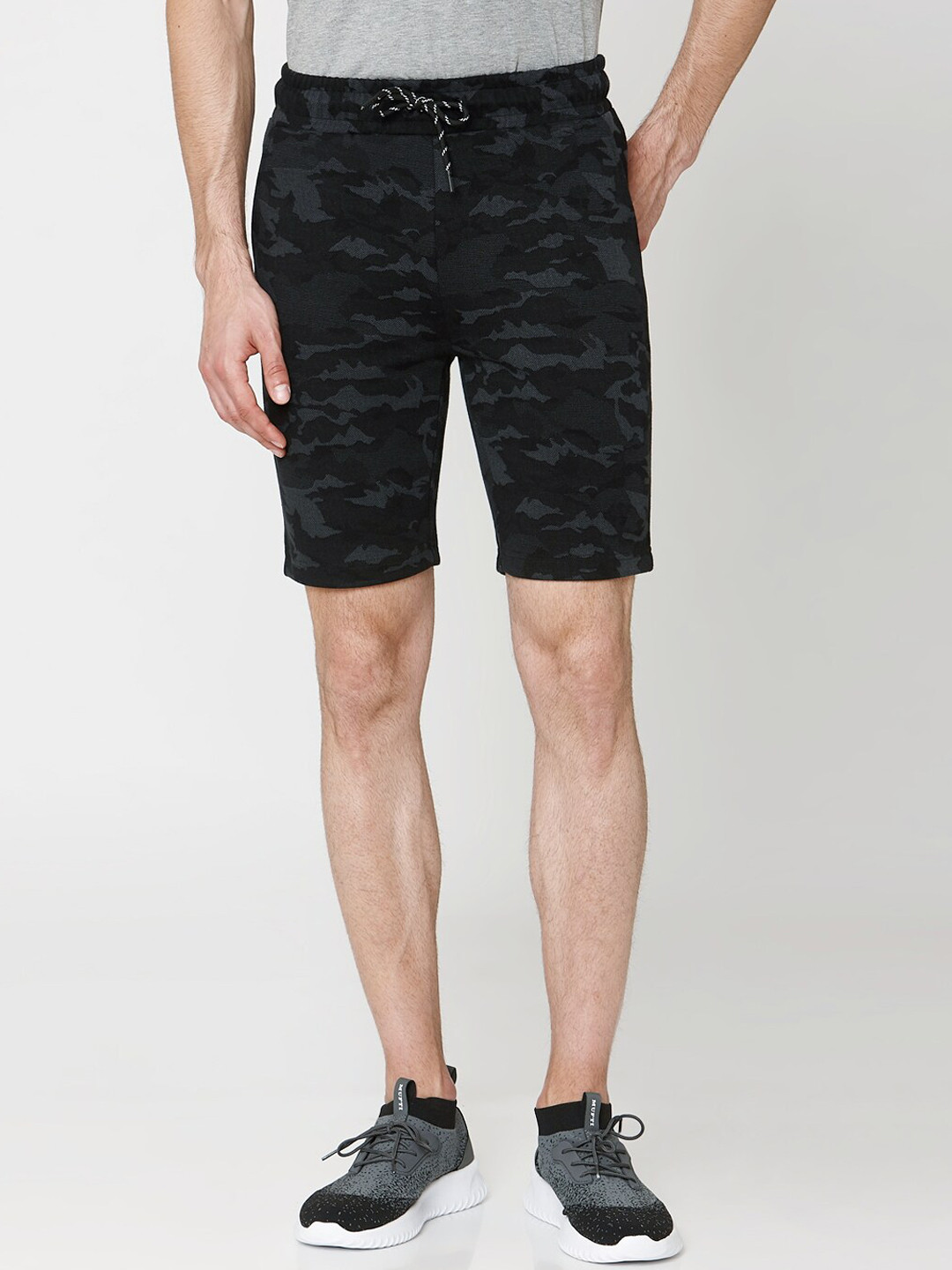 

Mufti Men Grey Printed Regular Fit Biker Shorts