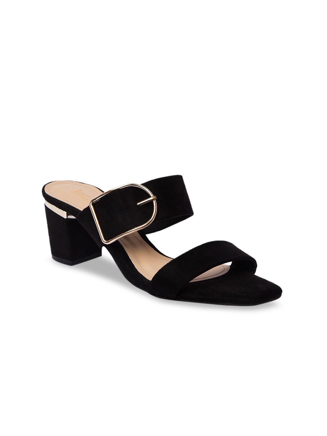 

Inc 5 Women Black Solid Suede Heels