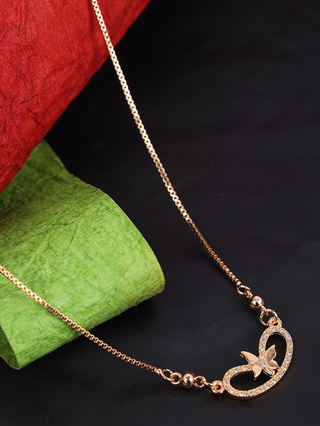 

Anikas Creation Gold-Plated AD-Studded Handcrafted Necklace