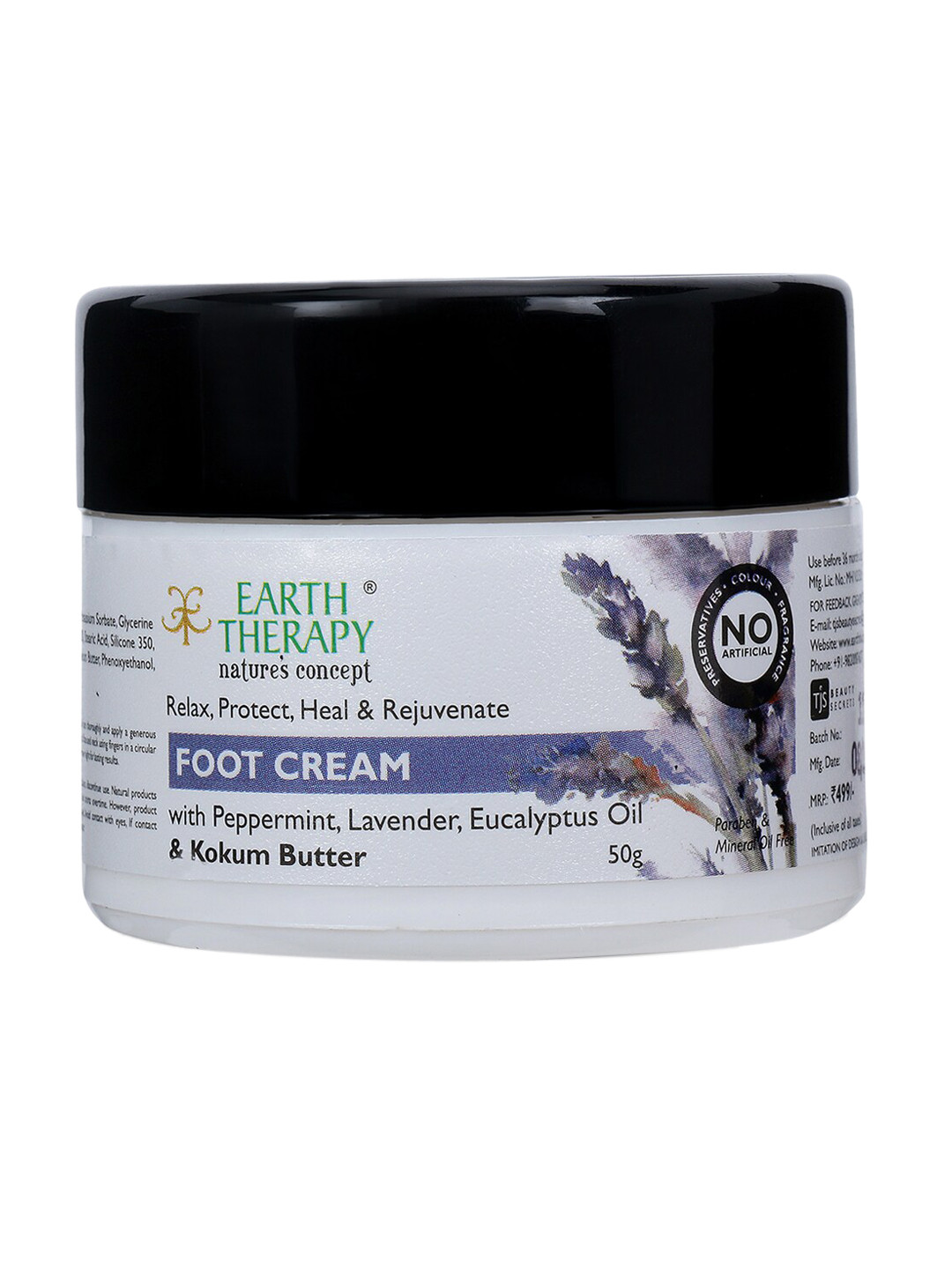 

EARTH THERAPY Unisex Foot Cream 50 g, Off white