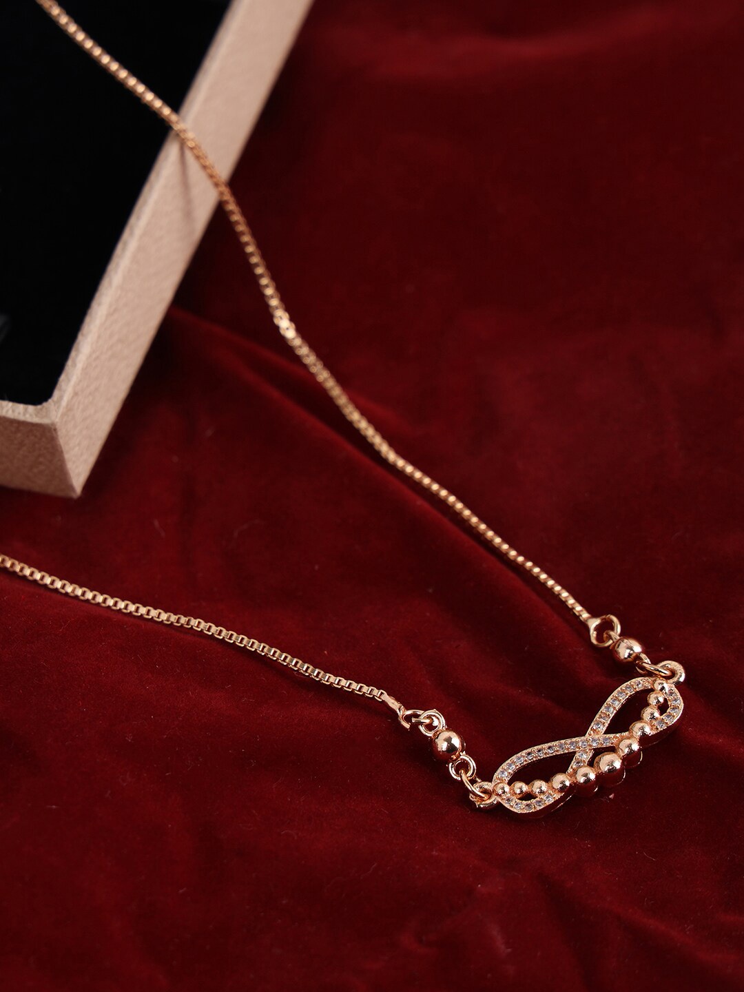 Anikas Creation Gold-Plated AD-Studded Handcrafted Necklace