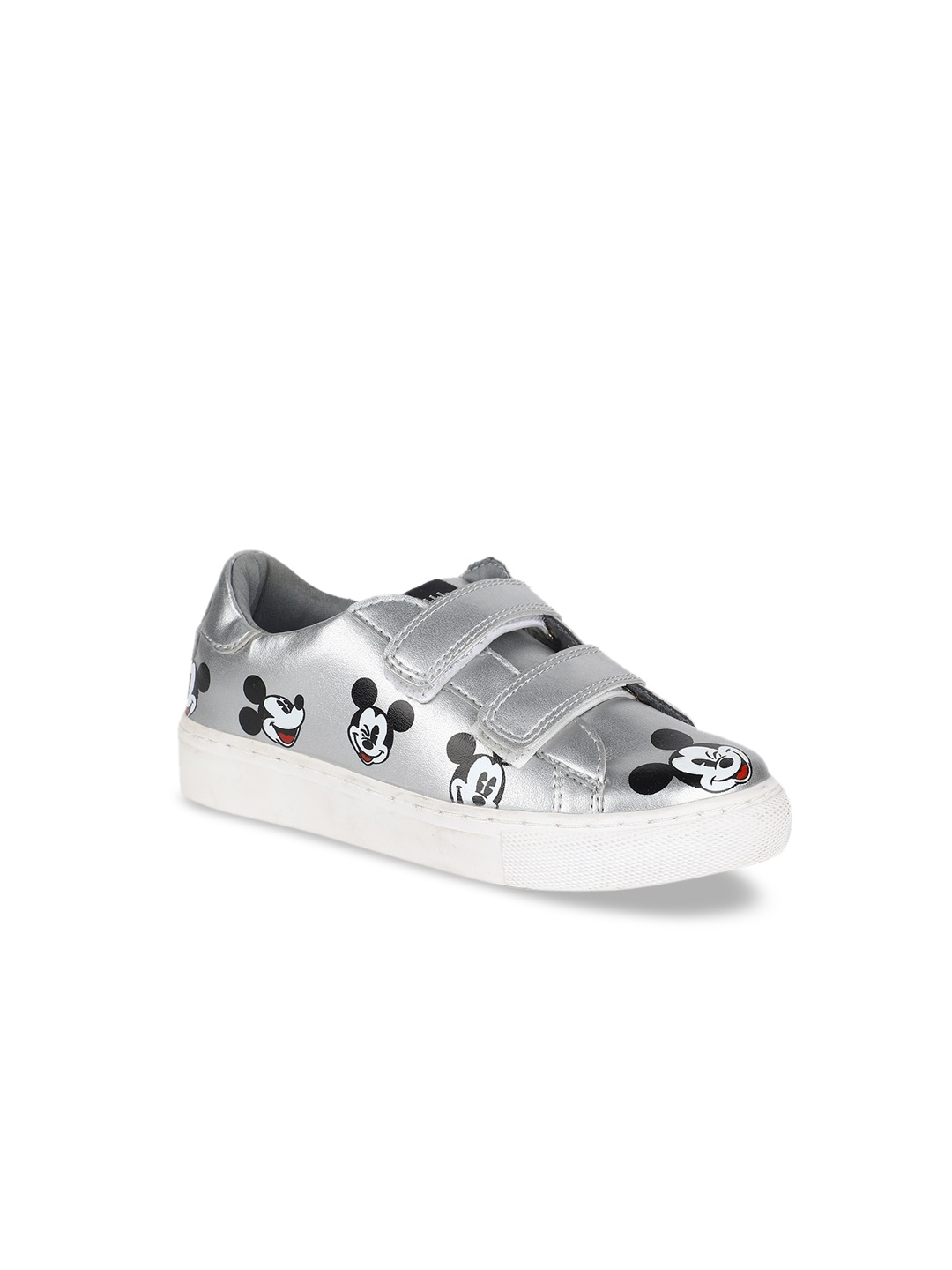 Disney Girls Silver-Toned Printed Sneakers