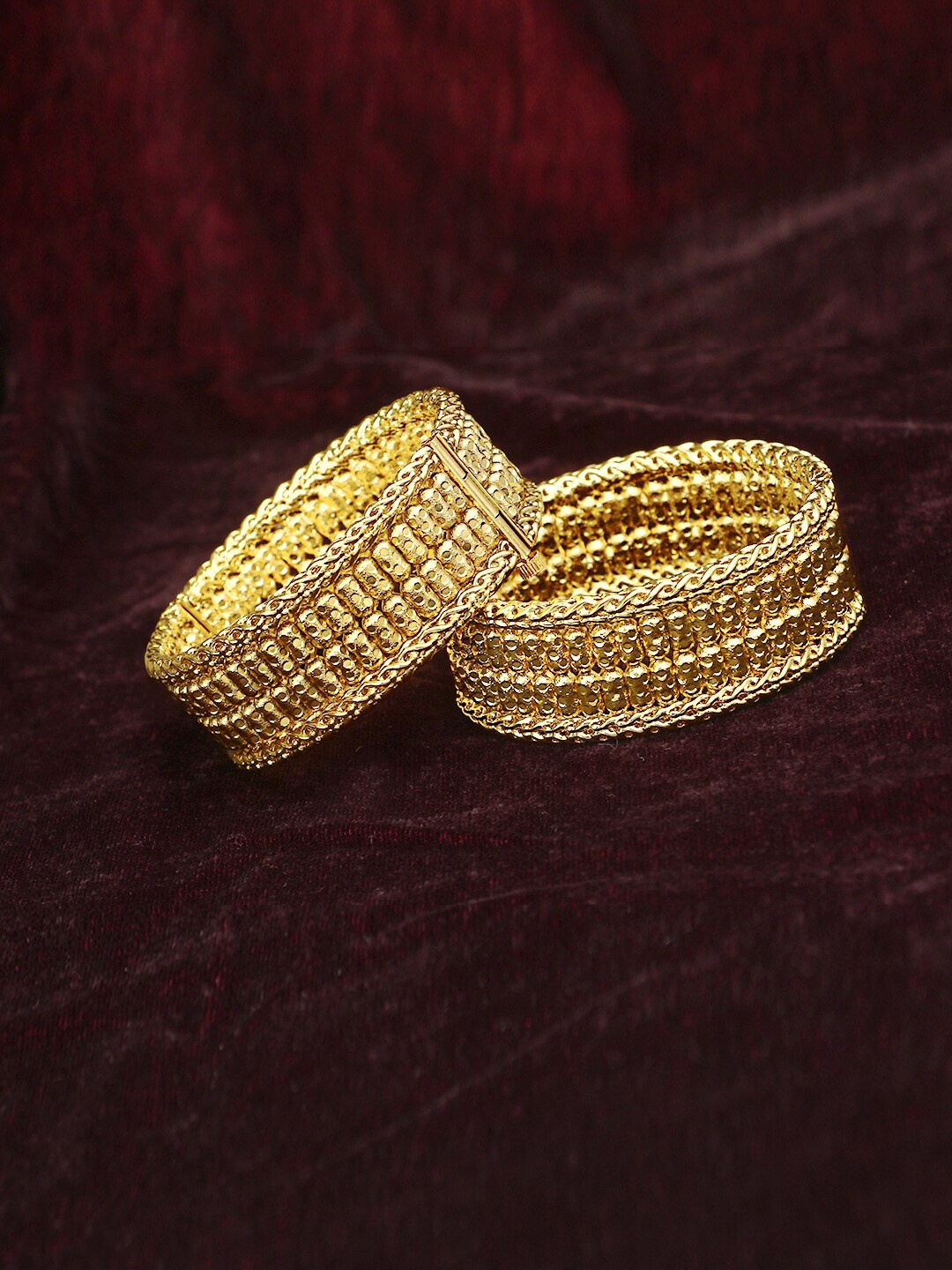 

Adwitiya Collection Set of Two 24ct Gold Plated Handcrafted Bangles