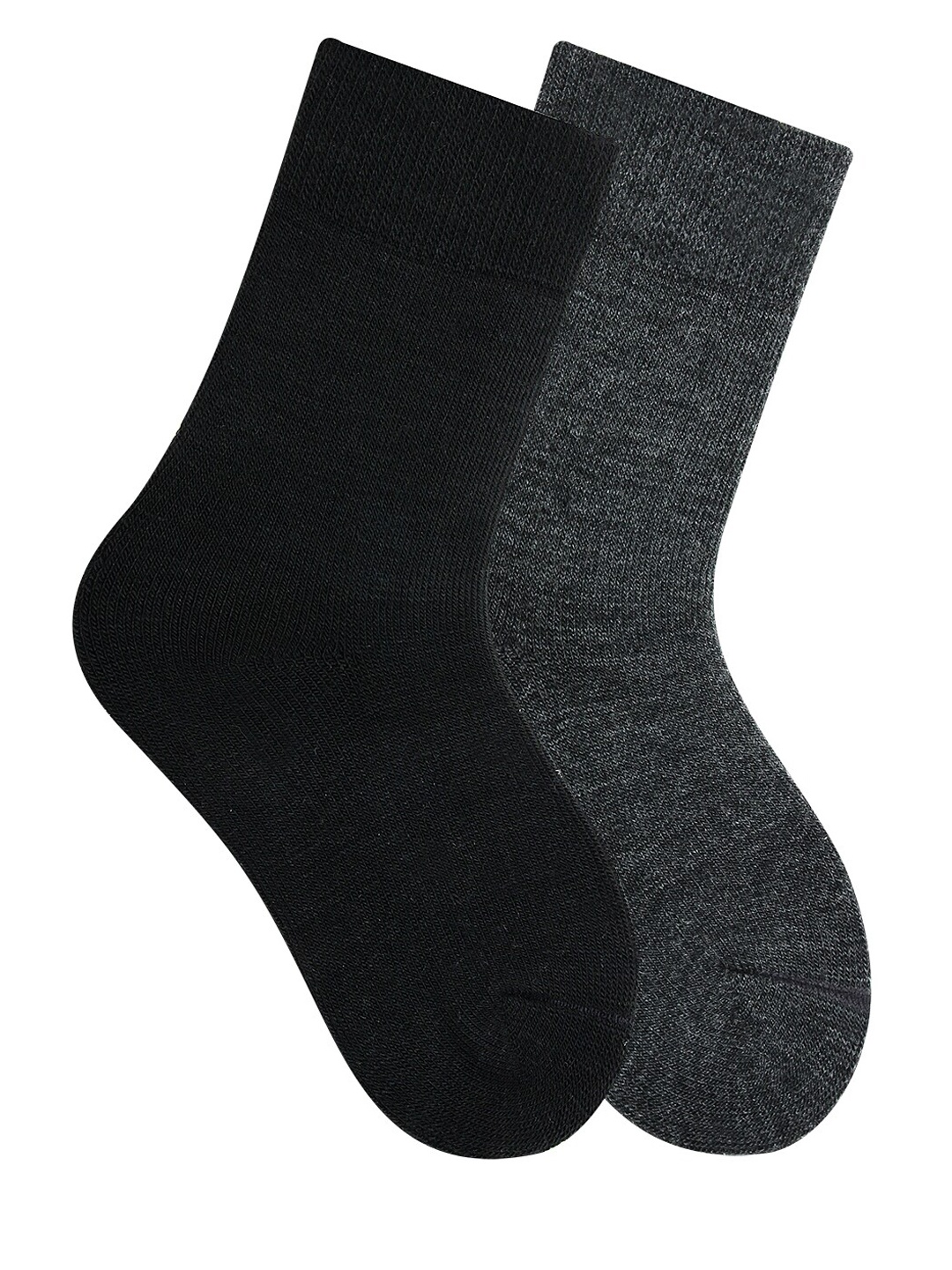 

Bonjour Kids Pack Of 2 Assorted Woolen Calf-Length Socks, Black