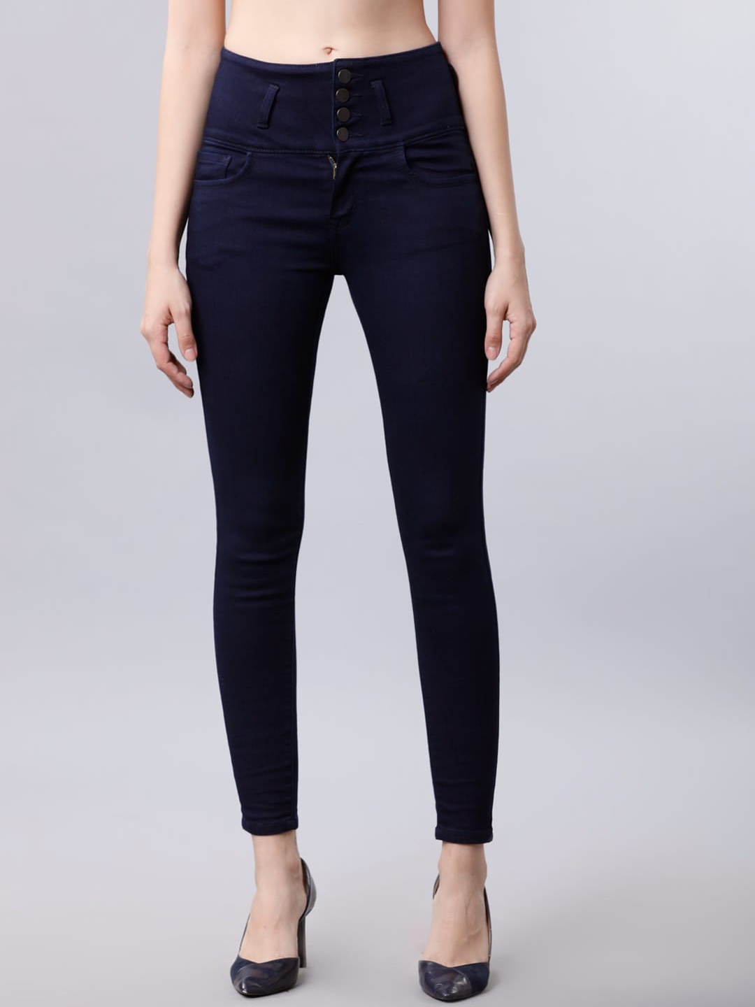 

Tokyo Talkies Women Navy Blue Skinny Fit High-Rise Clean Look Stretchable Jeans