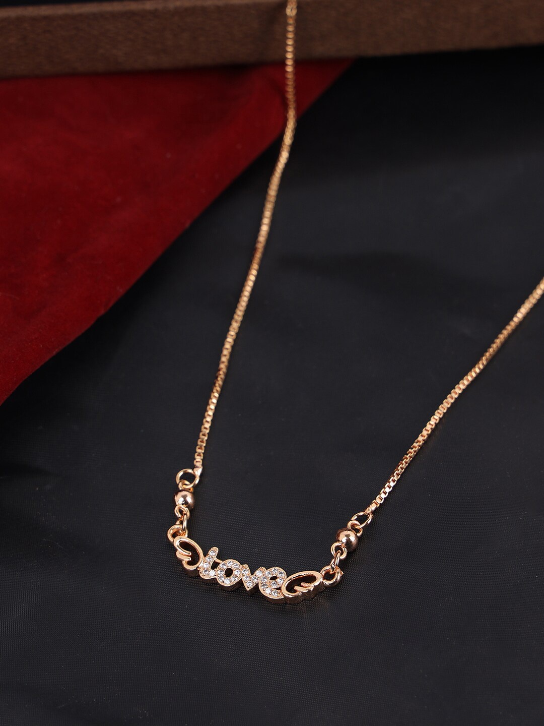 Anikas Creation Gold-Plated AD-Studded Handcrafted Necklace