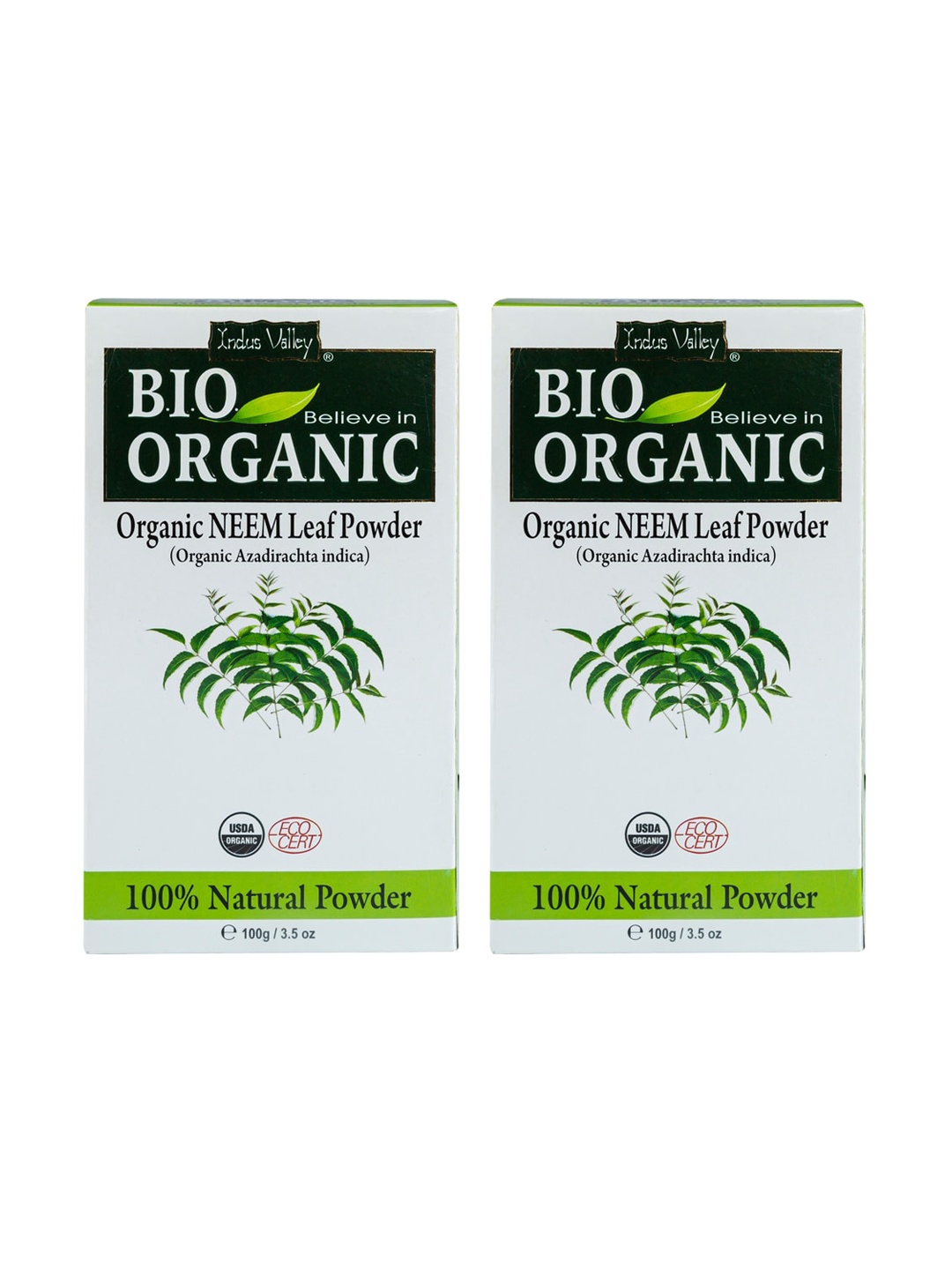 

Indus Valley Pack of 2 Bio Organic Neem Powder, White