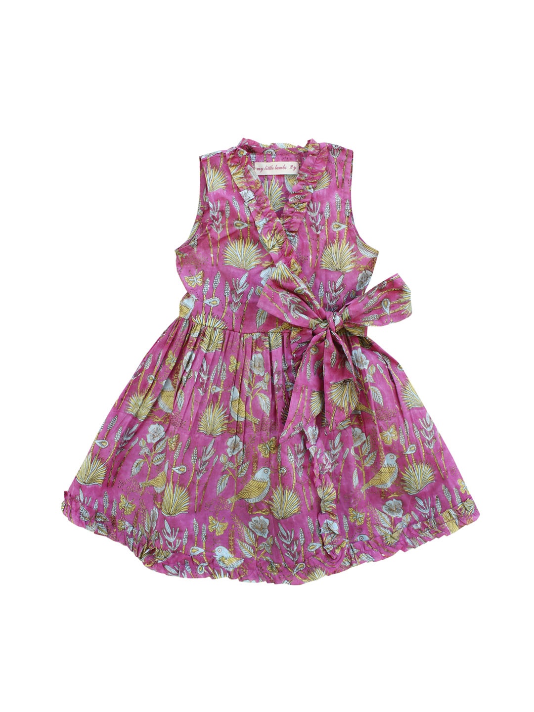 

My Little Lambs Girls Pink Printed A-Line Dress