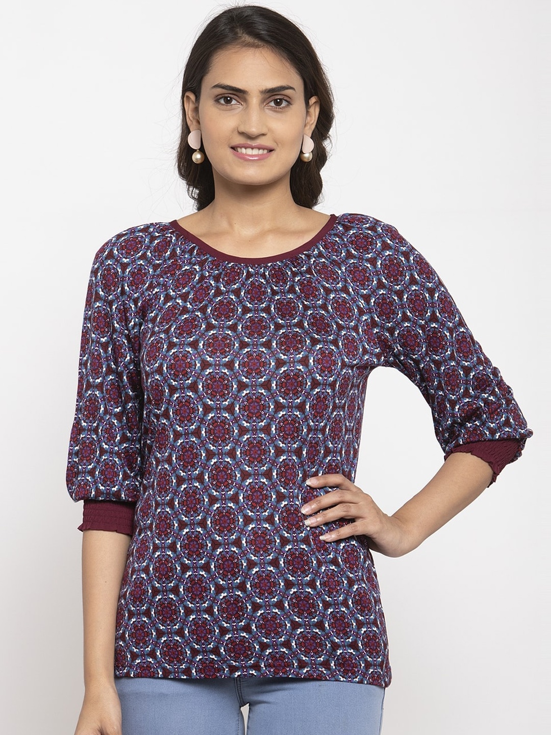

Magnetic Designs Women Maroon Printed Top