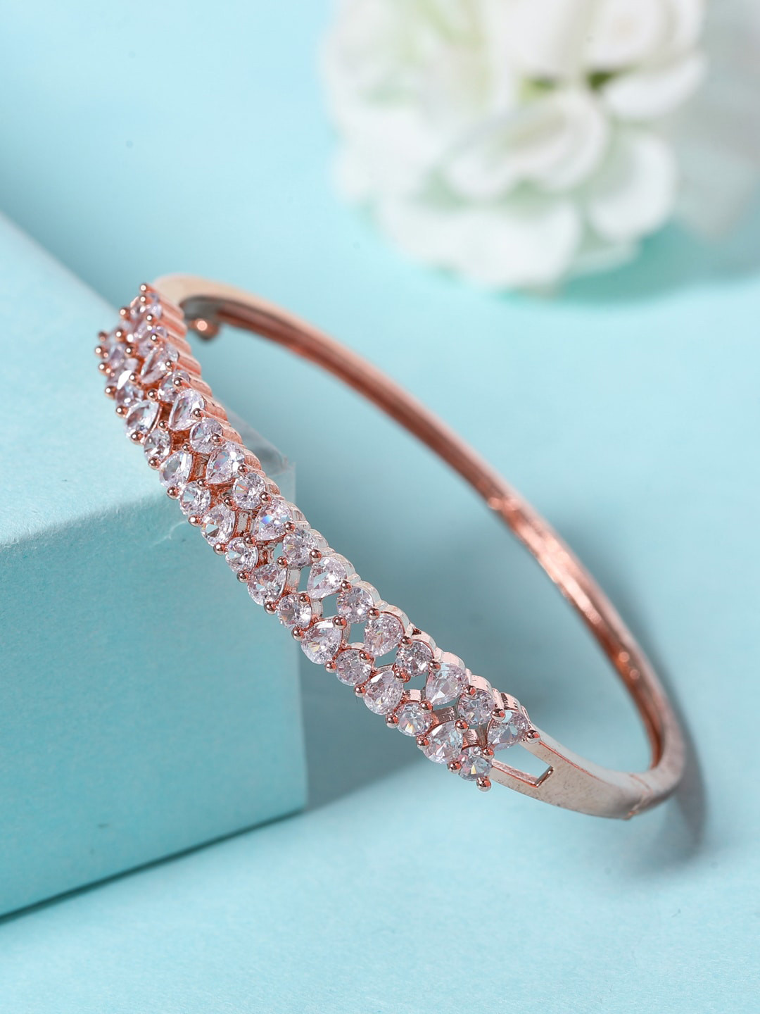 

Shoshaa Rose Gold-Plated Handcrafted Bangle-Style Bracelet