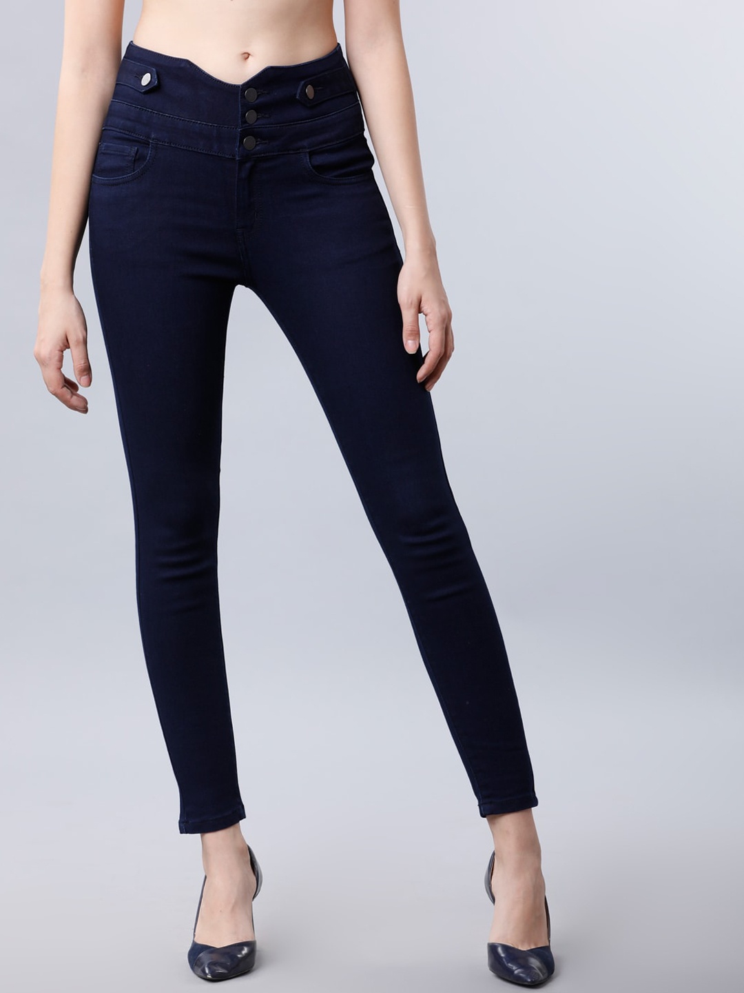 

Tokyo Talkies Women Navy Blue Skinny Fit High-Rise Clean Look Stretchable Jeans