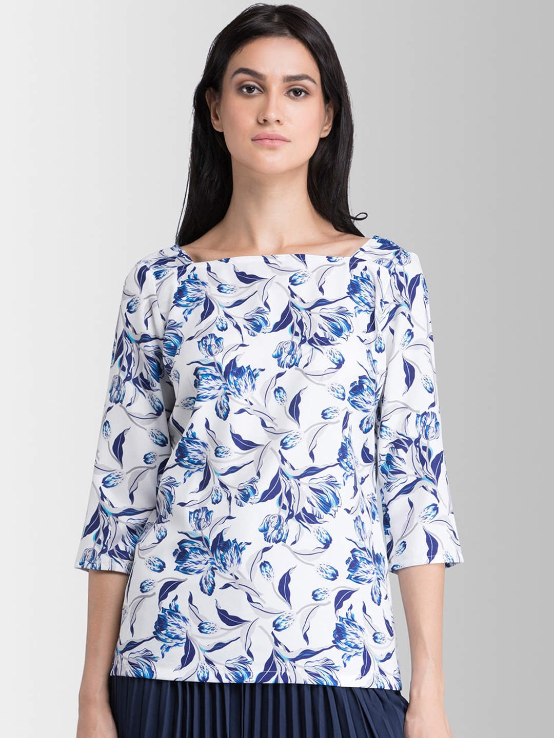 

FableStreet Women White Printed Top
