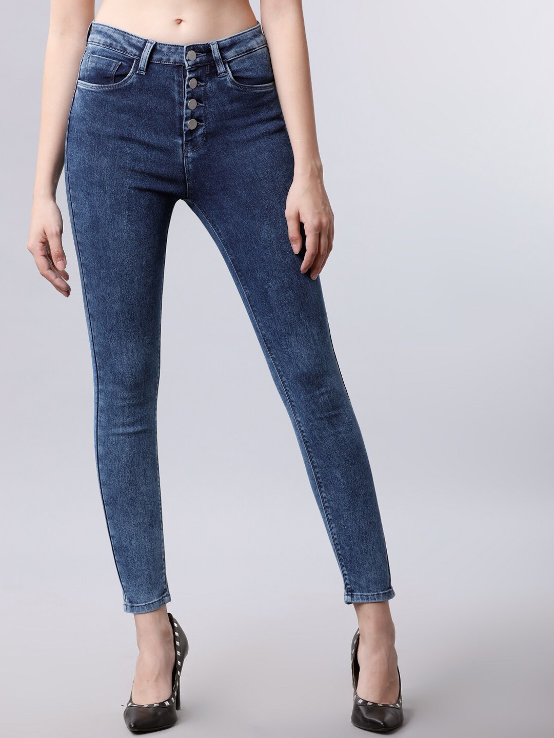 

Tokyo Talkies Women Blue Skinny Fit High-Rise Clean Look Stretchable Jeans