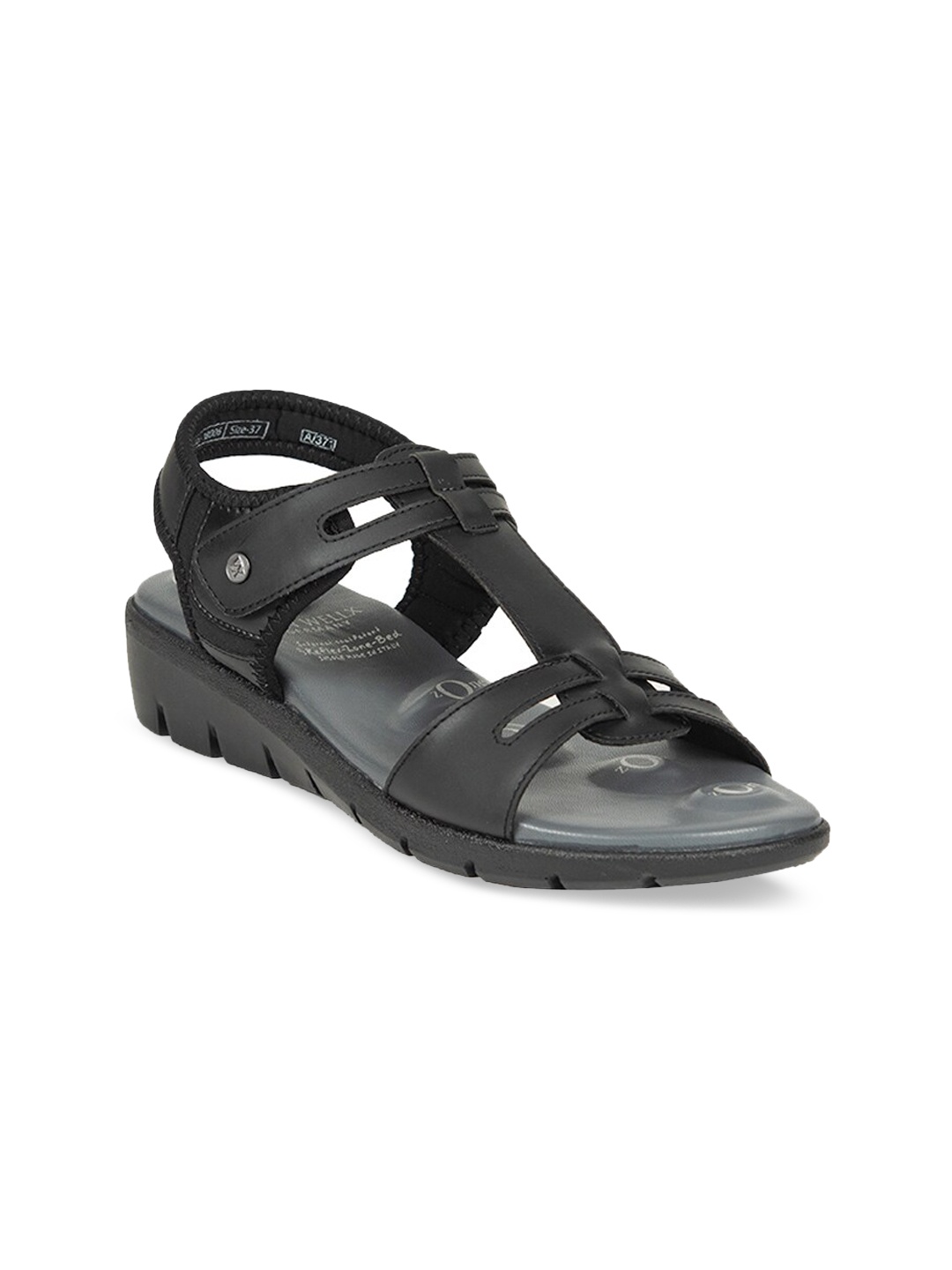 

VON WELLX GERMANY Black Wedge Sandals