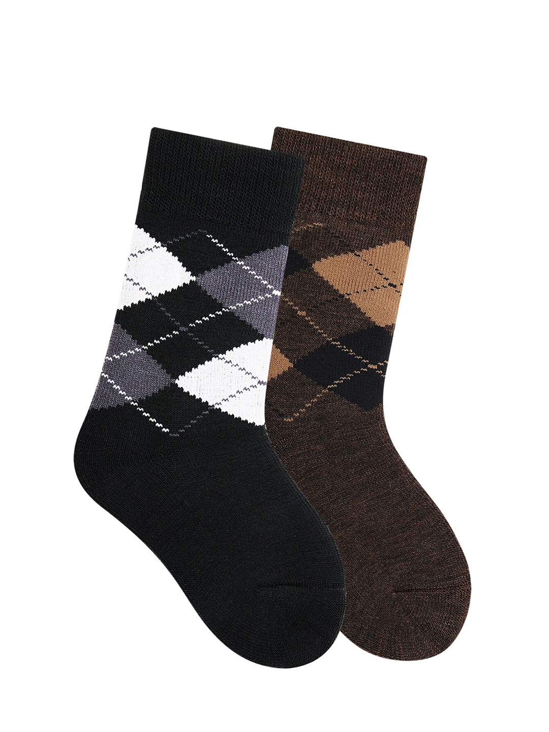 

Bonjour Kids Pack Of 2 Assorted Woolen Calf-Length Socks