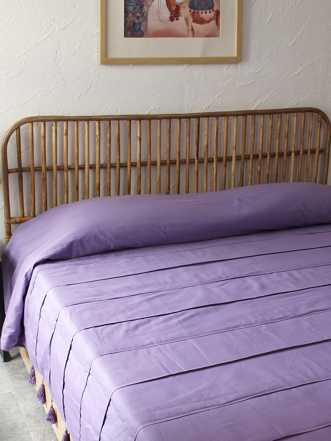 

House This Purple Solid Double Bed Cover
