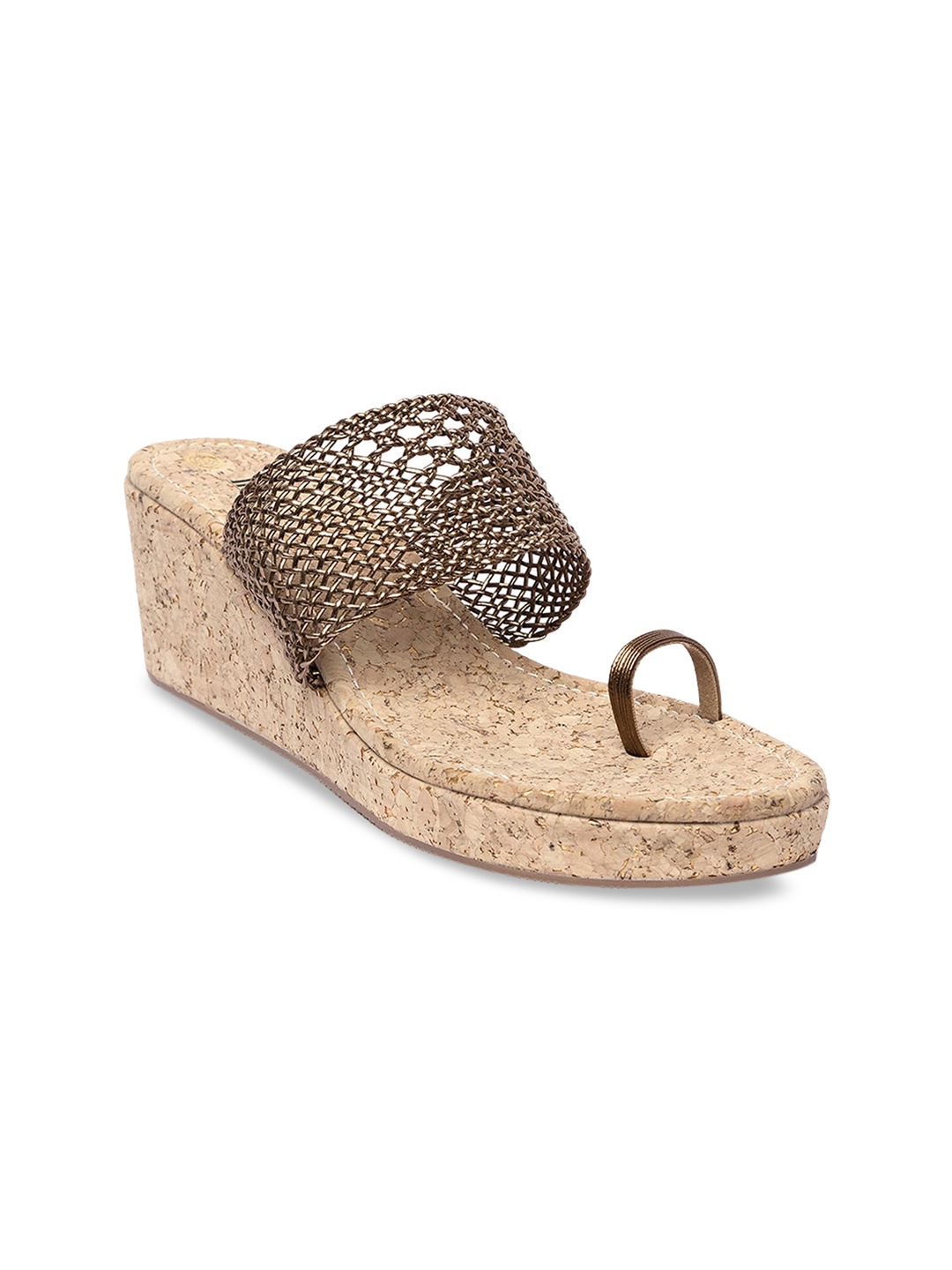 

Inc 5 Women Copper-Toned Woven Design Sandals