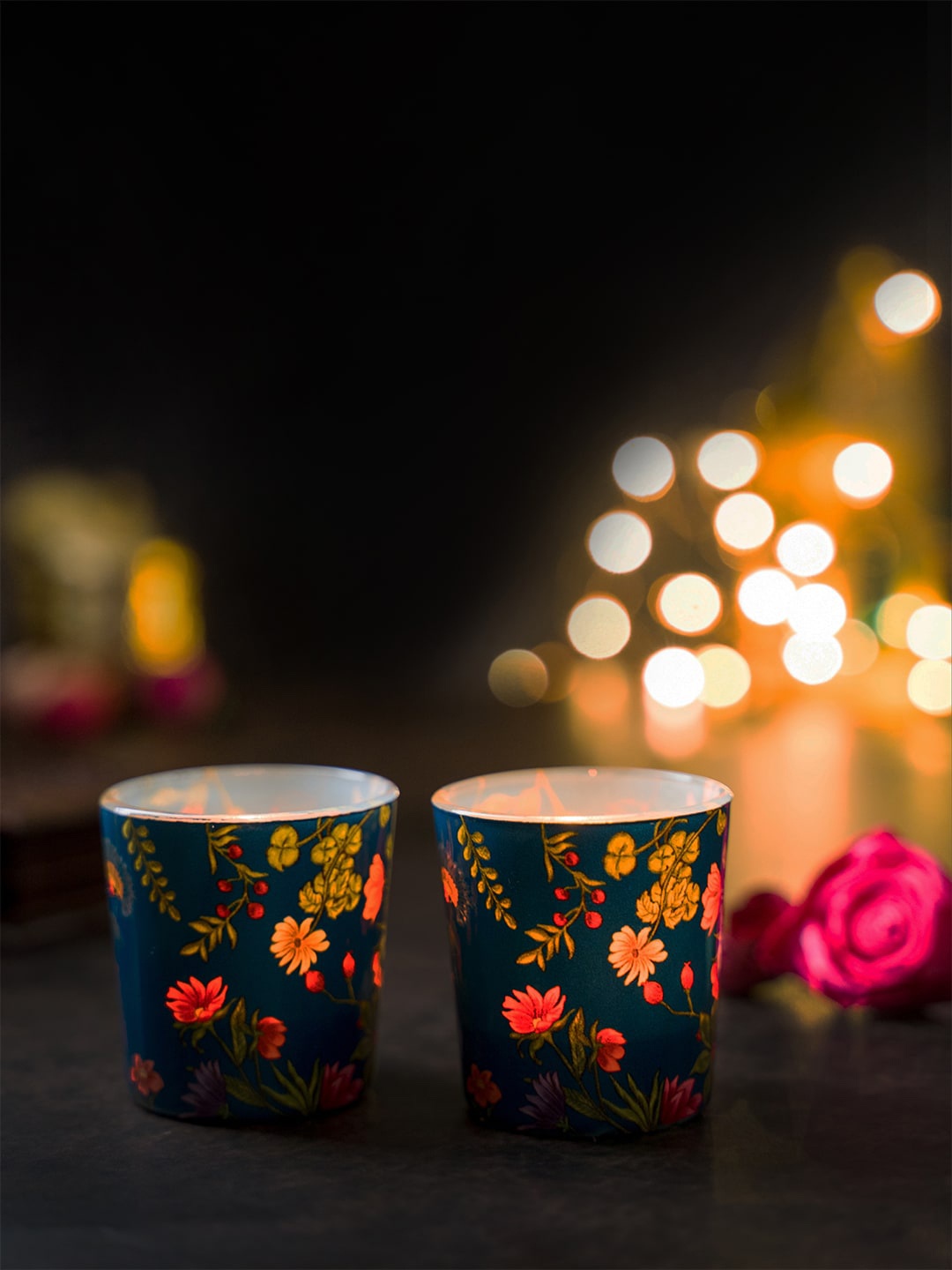 

Kolorobia Blue Floral Bliss Votive Candle Holder, Assorted