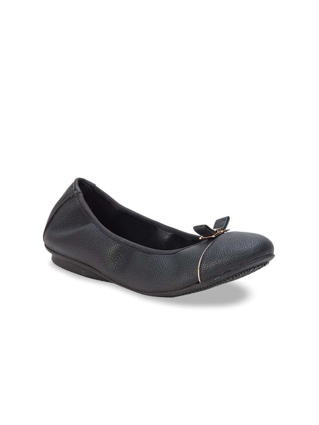 

VON WELLX GERMANY Women Black Solid PU Orthotic-Friendly Ballerinas
