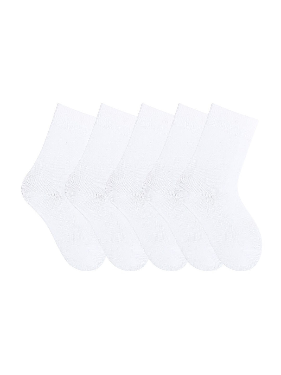 Bonjour Kids Pack Of 5 Assorted School Socks, White