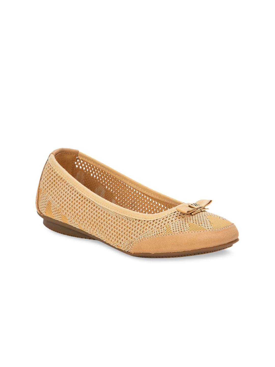 

VON WELLX GERMANY Women Beige Solid PU Orthotic-Friendly Ballerinas