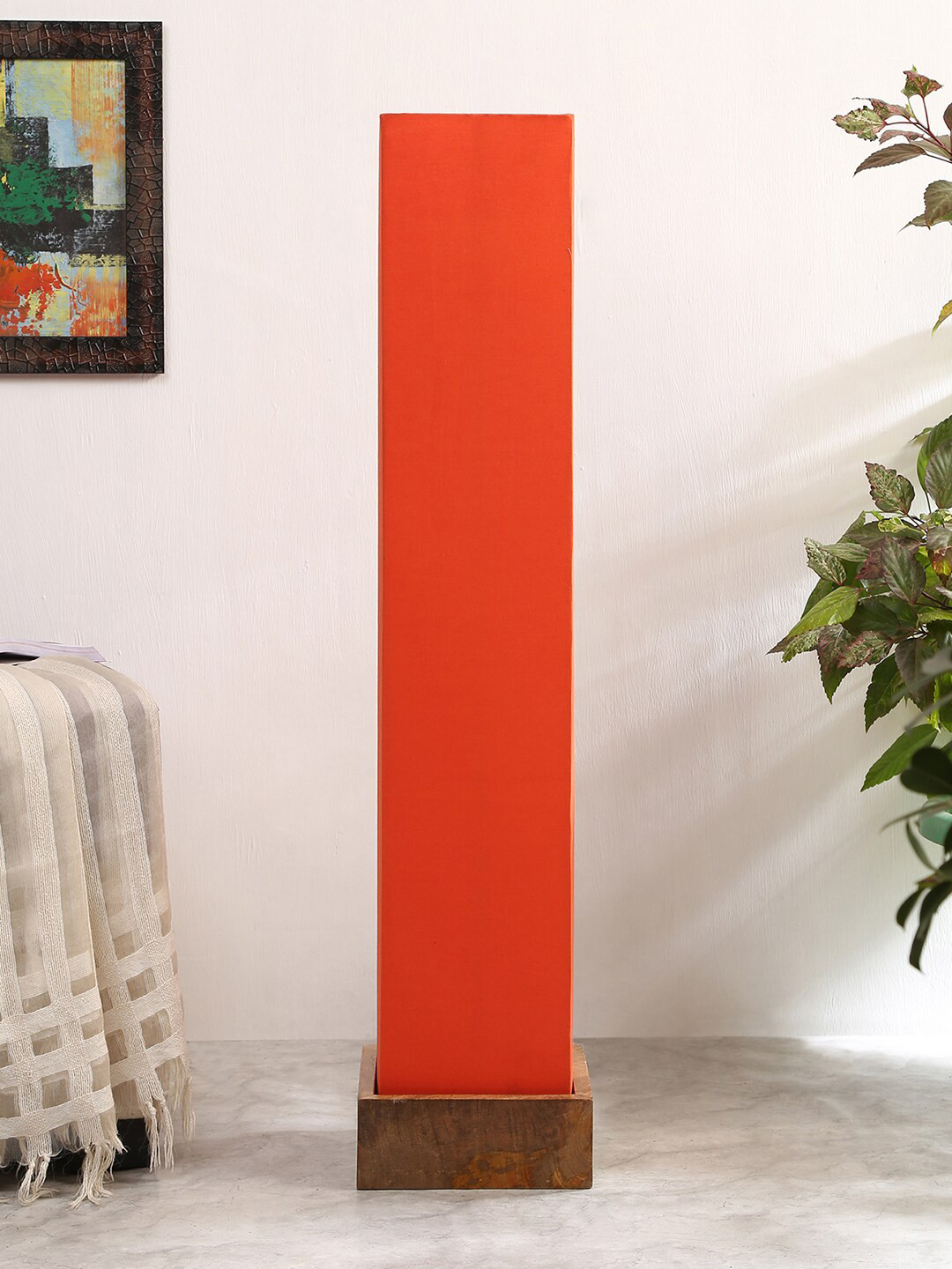 

Devansh Orange Solid Traditional Square Column Lamp